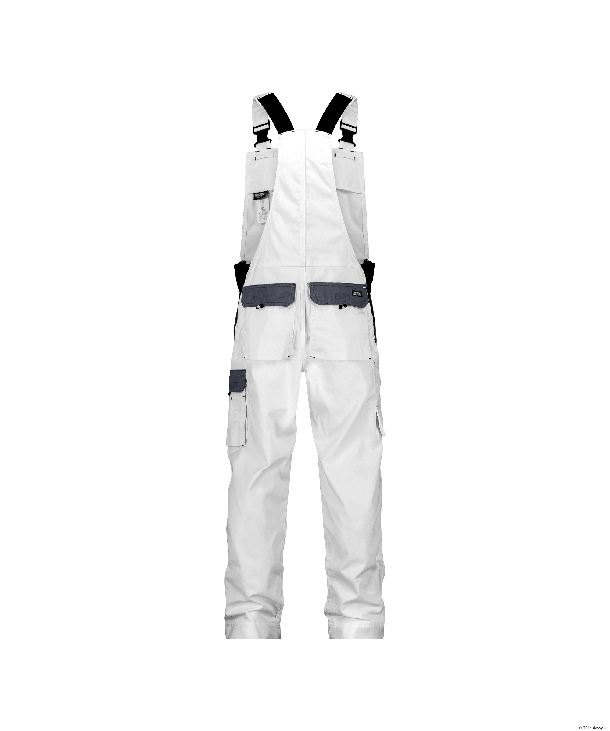 Dassy Calais zweifarbige Arbeitslatzhose - color_back-calais-wit-cementgrijs