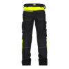 Dassy Canton Stretch-Arbeitshose mit Kniepolstertaschen - color_back-canton-logix-zwart-fluo-geel