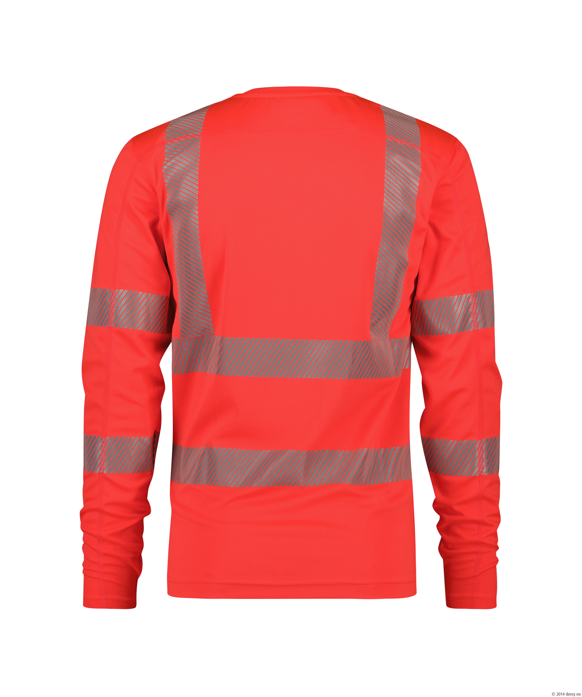 Dassy Carterville Warnschutz Langarm UV-T-Shirt - color_back-carterville-fluorood