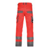Dassy Chicago Warnschutzhose mit Kniepolstertaschen - 6643-neonrot-zementgrau - Back