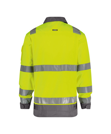 Dassy Dusseldorf Warnschutz-Arbeitsjacke - 6941-neongelb-zementgrau - Model front