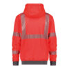 Dassy Evans Kapuzen-Sweatshirt Warnschutz - color_back-evans-fluorood-cementgrijs