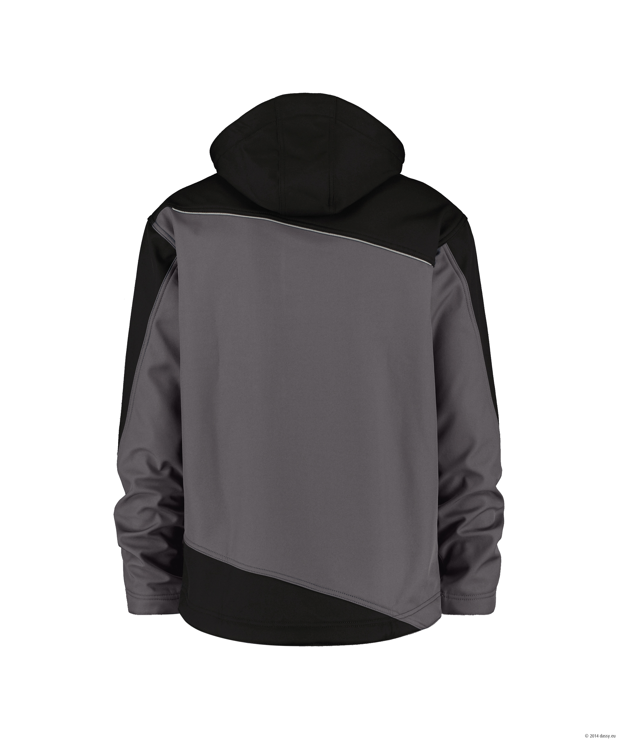 Dassy Jakarta Zweifarbige Softshelljacke - color_back-jakarta-cementgrijs-zwart