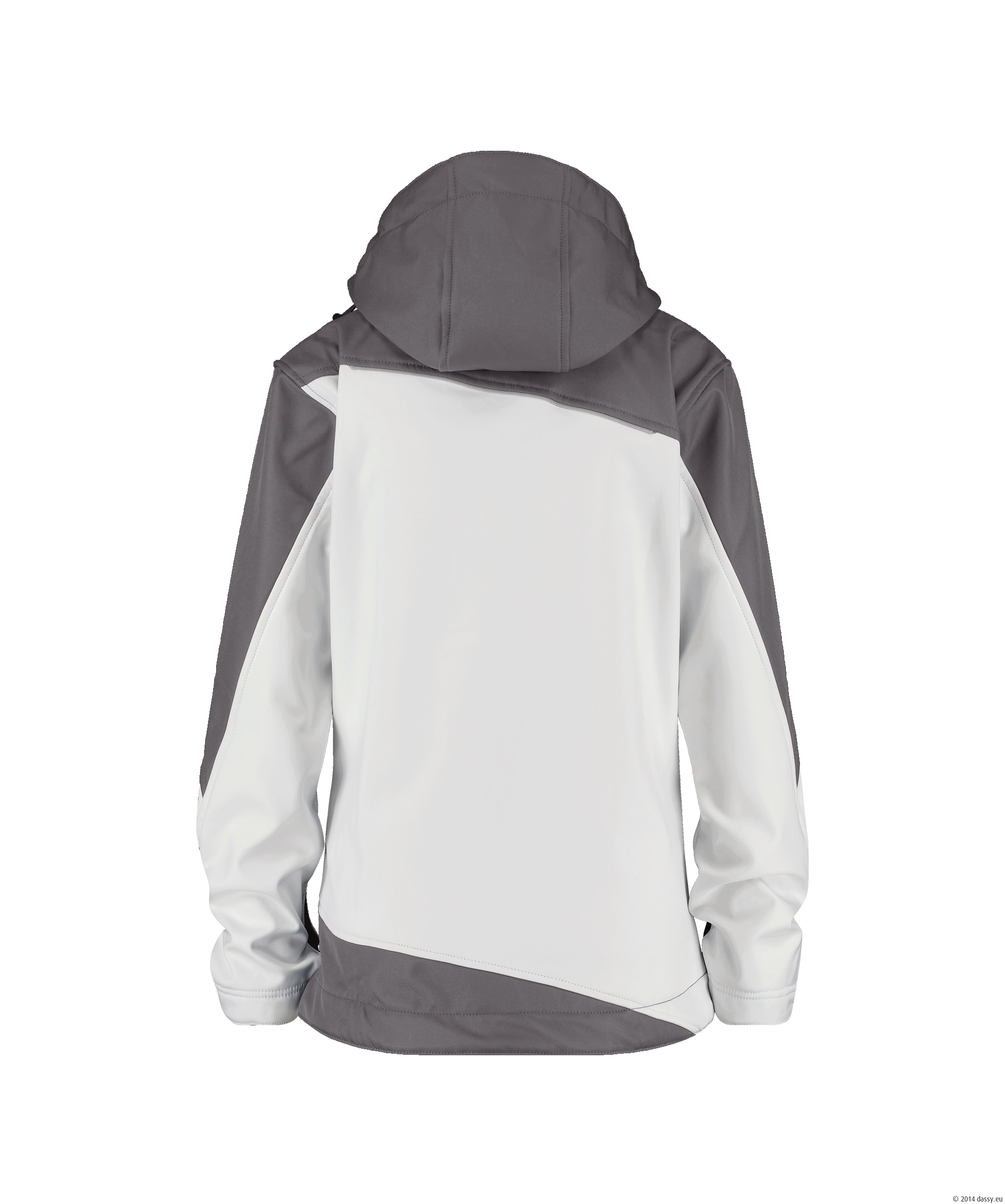 Dassy Jakarta Zweifarbige Damen Softshelljacke - color_back-jakartaw-wit-cementgrijs