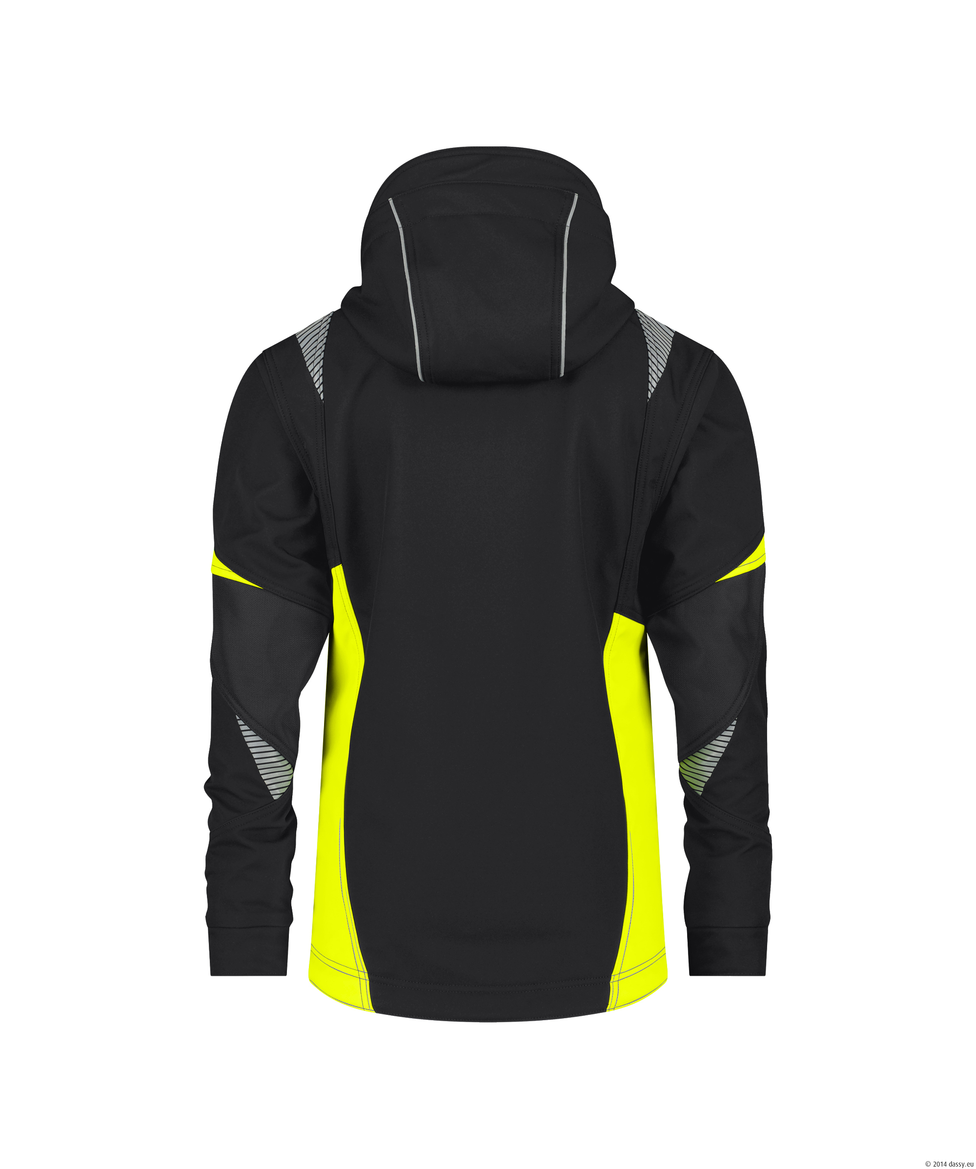 Dassy Kalama Damen Softshelljacke - color_back-kalama-women-logix-zwart-fluo-geel
