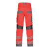 Dassy Odessa Sommer Warnschutzhose - 6643-neonrot-zementgrau - Back