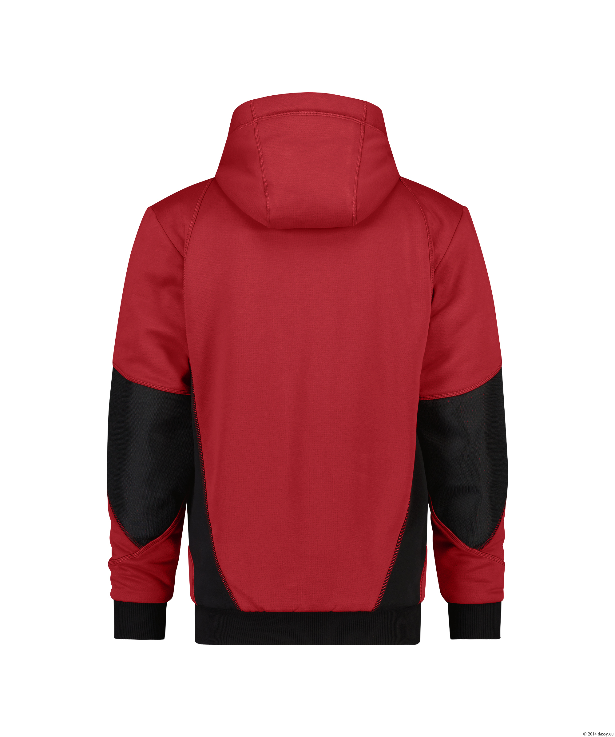 Dassy Pulse Sweatshirt-Jacke - color_back-pulse-rood-0683-zwart
