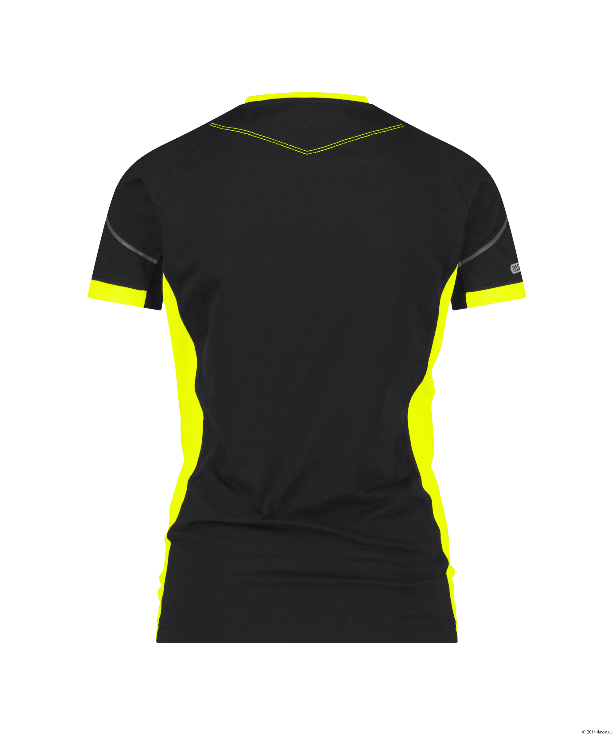DASSY® Tampico Women T-SHIRT FÜR DAMEN - color_back-tampico-women-logix-zwart-fluo-geel