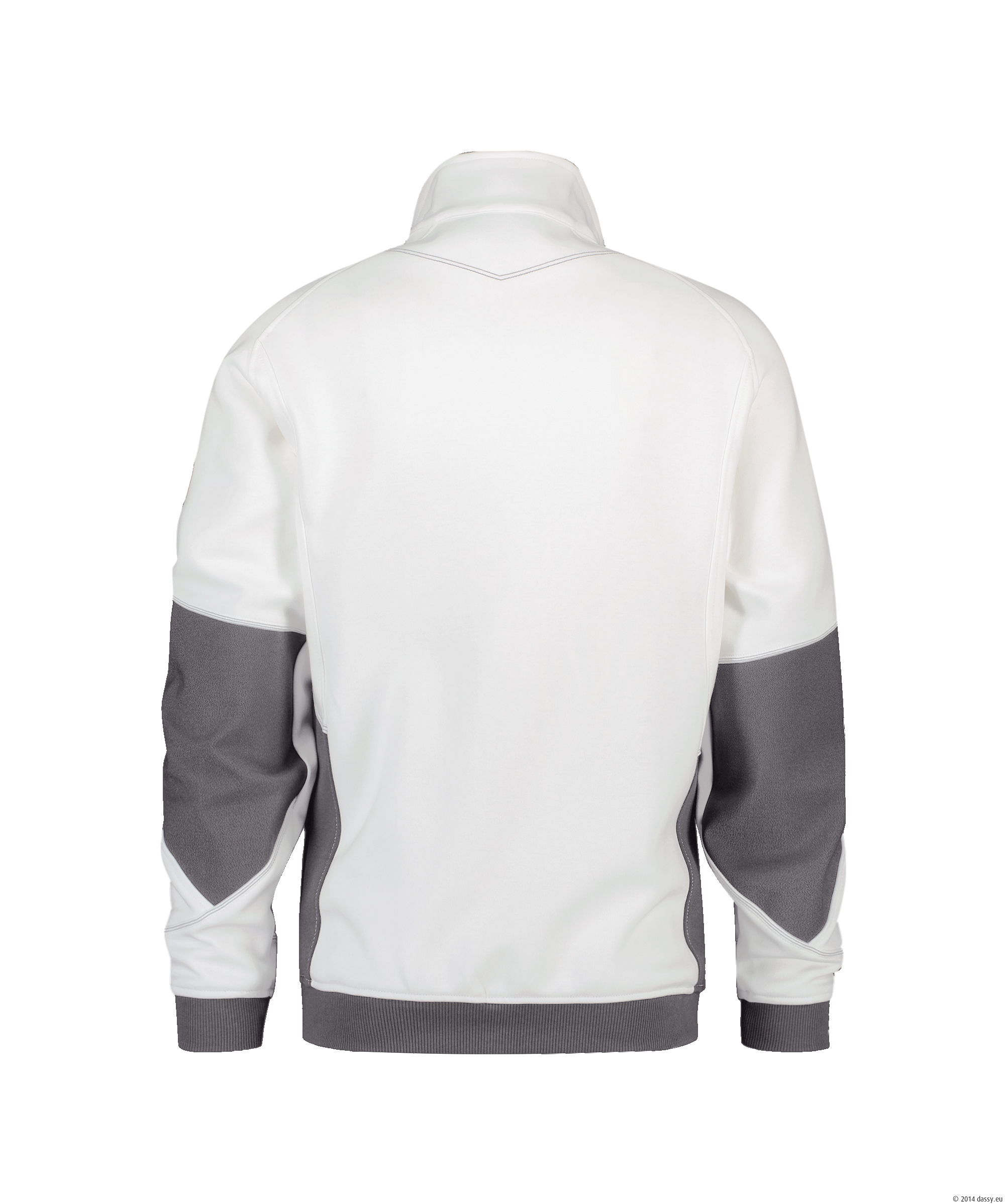 DASSY® Velox SWEATSHIRT - color_back-velox-wit-antraciet-grijs