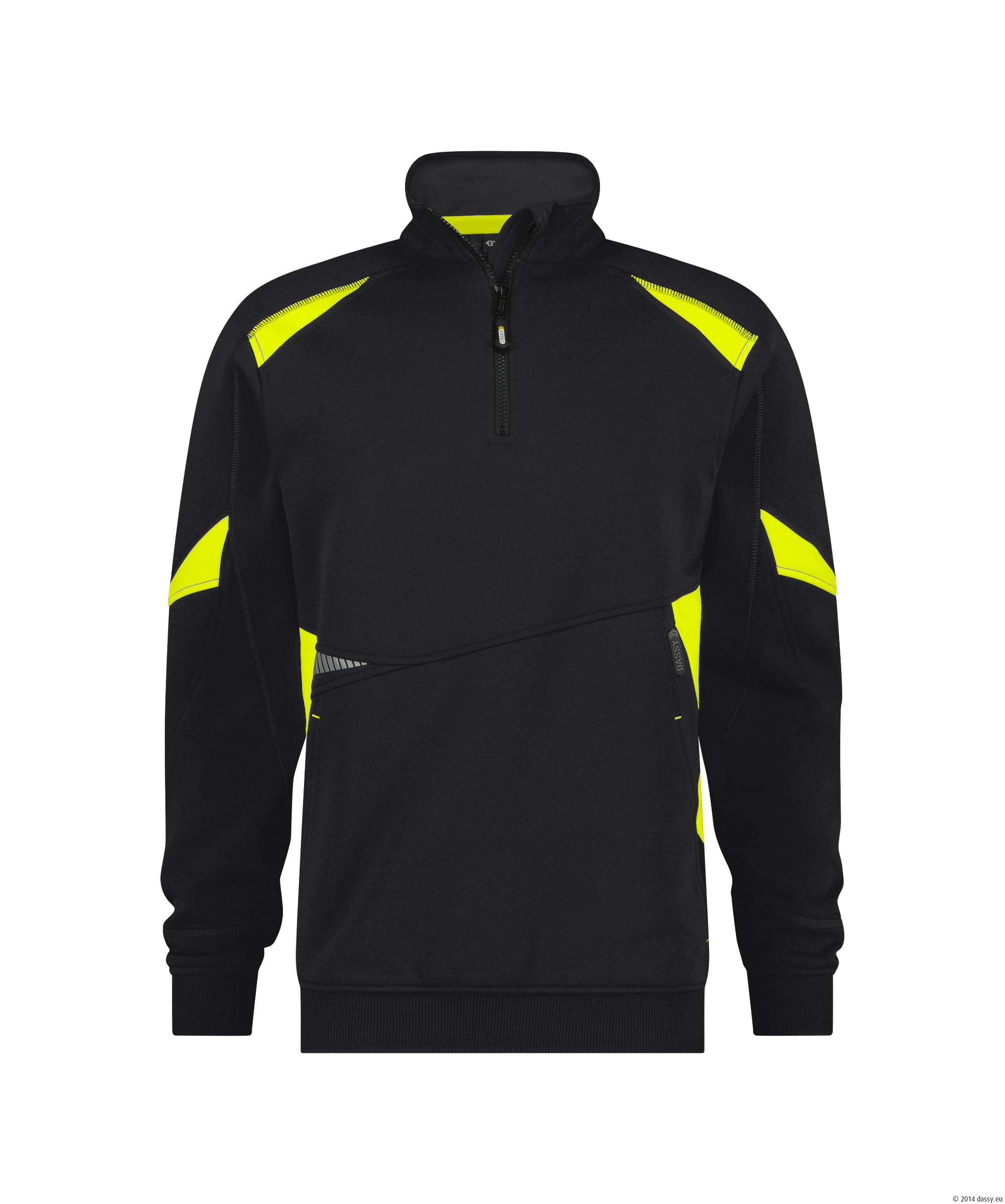 Dassy Aratu Sweatshirt - color_front-aratu-logix-zwart-fluo-geel