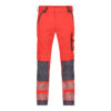 Dassy Aruba Stretch-Warnschutzbundhose Stmm - color_front-aruba-fluorood-cementgrijs