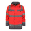 Dassy Atlantis Warnschutz Regenparka - color_front-atlantis-fluorood-cementgrijs