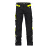 Dassy Canton Stretch-Arbeitshose mit Kniepolstertaschen - color_front-canton-logix-zwart-fluo-geel
