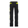 Dassy Canton Damen Stretch-Arbeitshose mit Kniepolstertaschen - color_front-canton-women-logix-zwart-fluo-geel