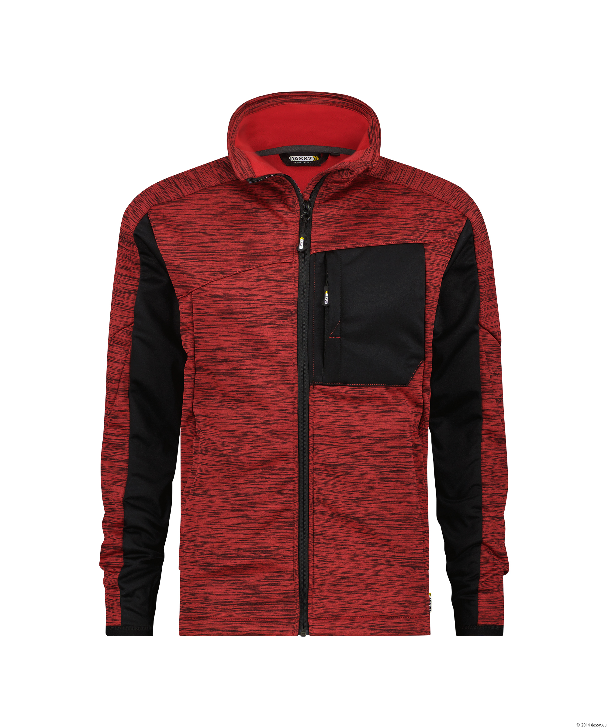 Dassy Convex Midlayer Jacke - 6674 rot-schwarz - Back