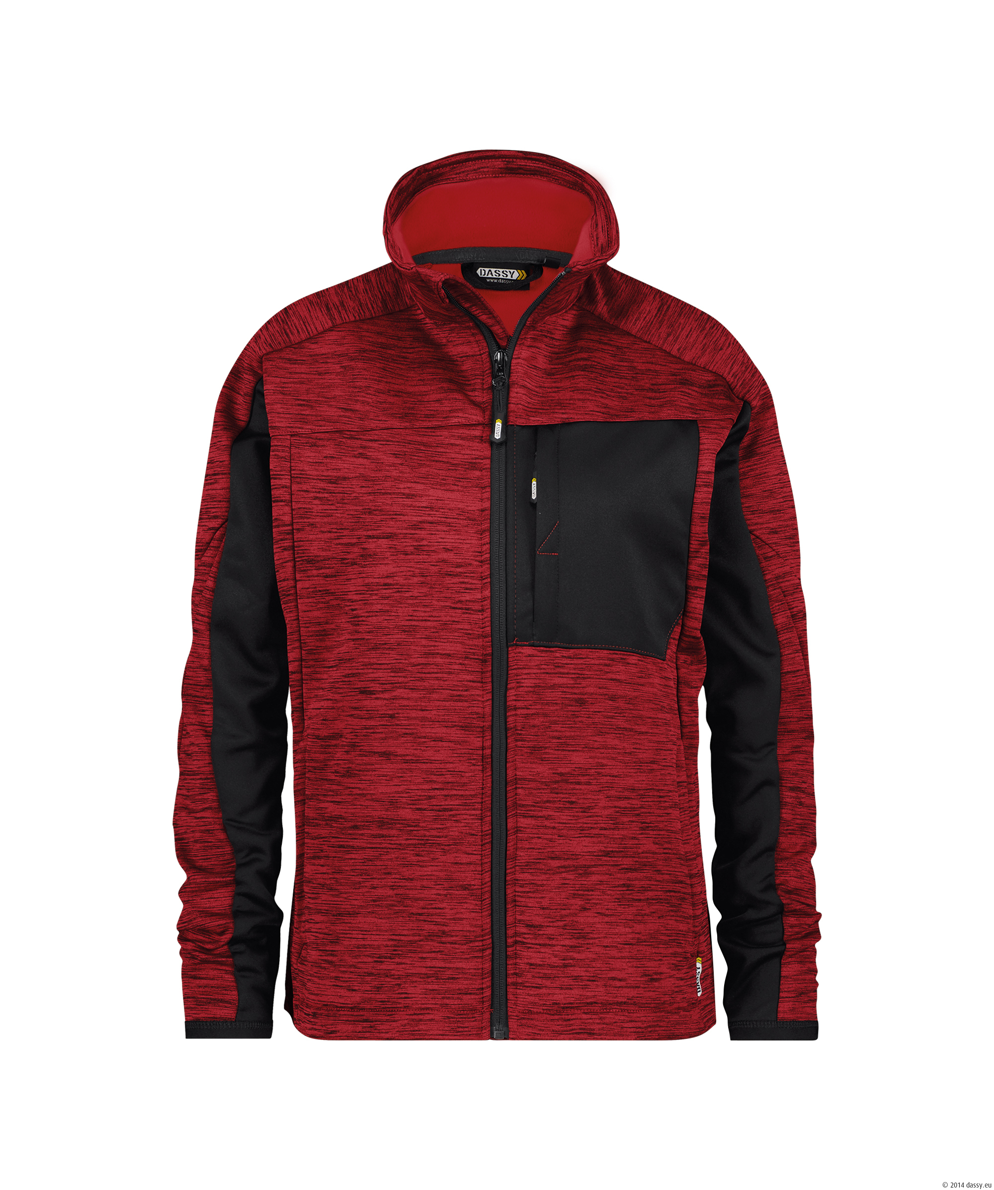 Dassy Convex Damen Midlayer Jacke - color_front-convexw-rood-0683-zwart