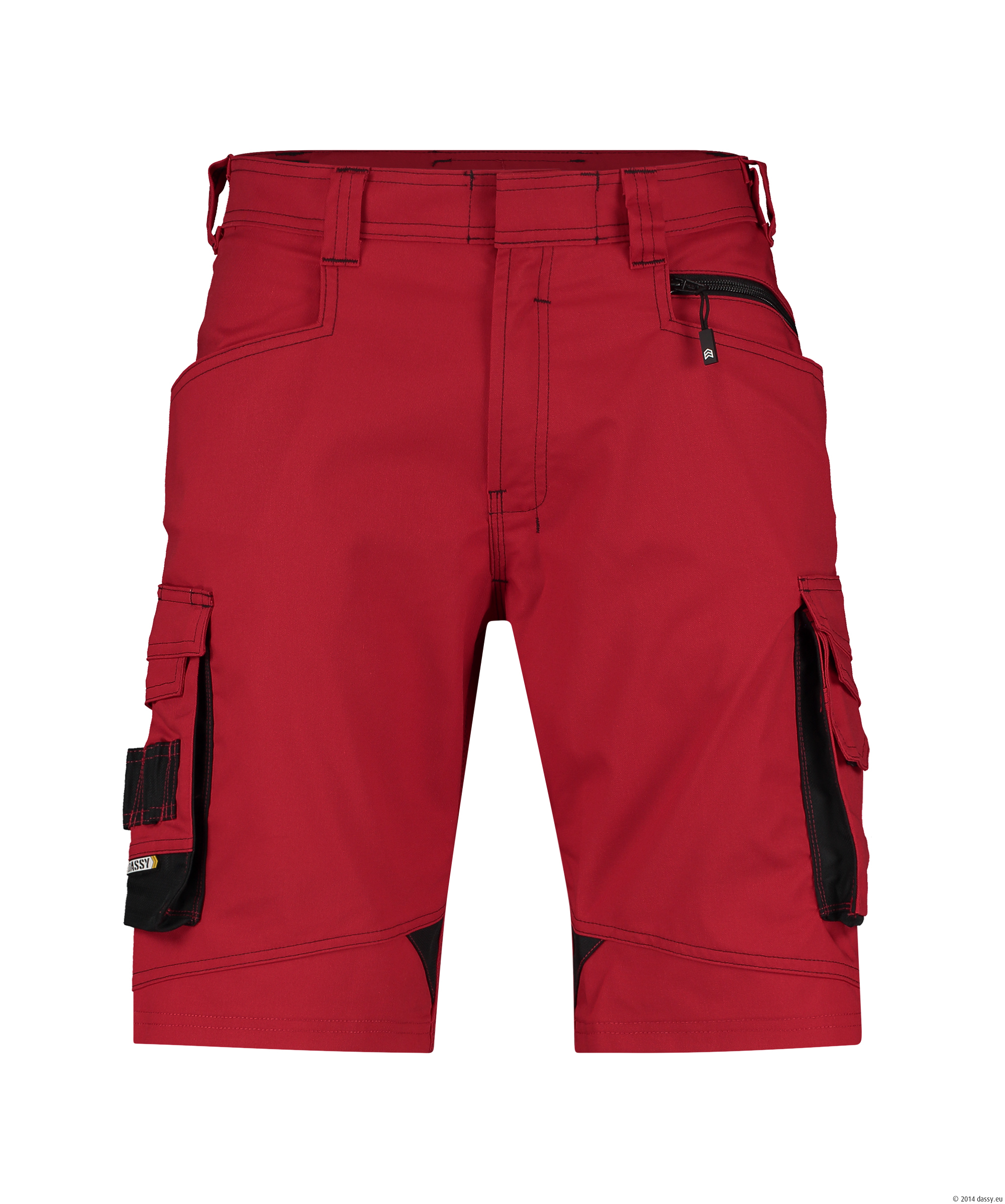 Dassy Cosmic Arbeitsshorts - color_front-cosmic-rood-0683-zwart