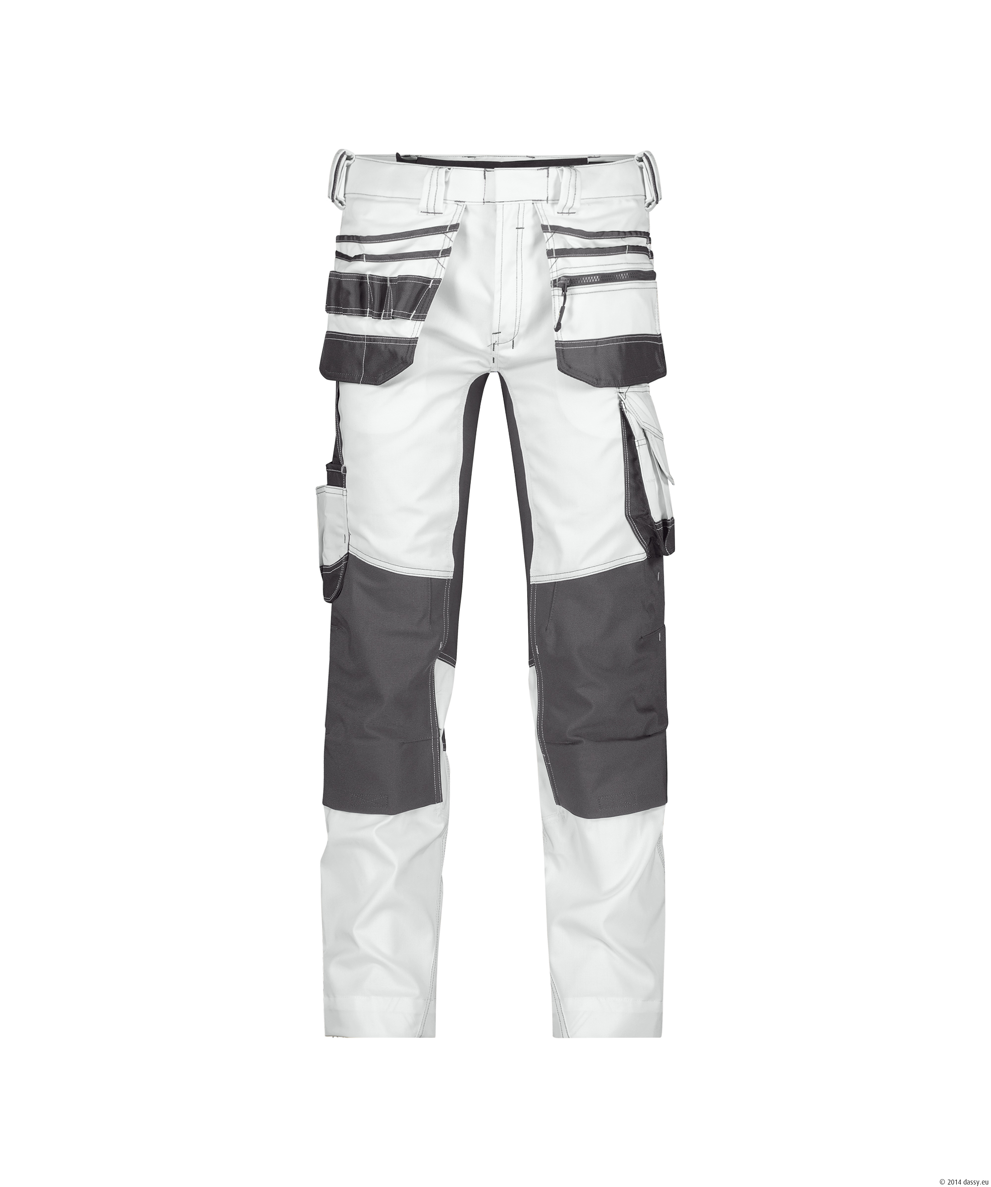 Dassy Flux Stretch-Malerhose - color_front-flux-painters-wit-antraciet-grijs