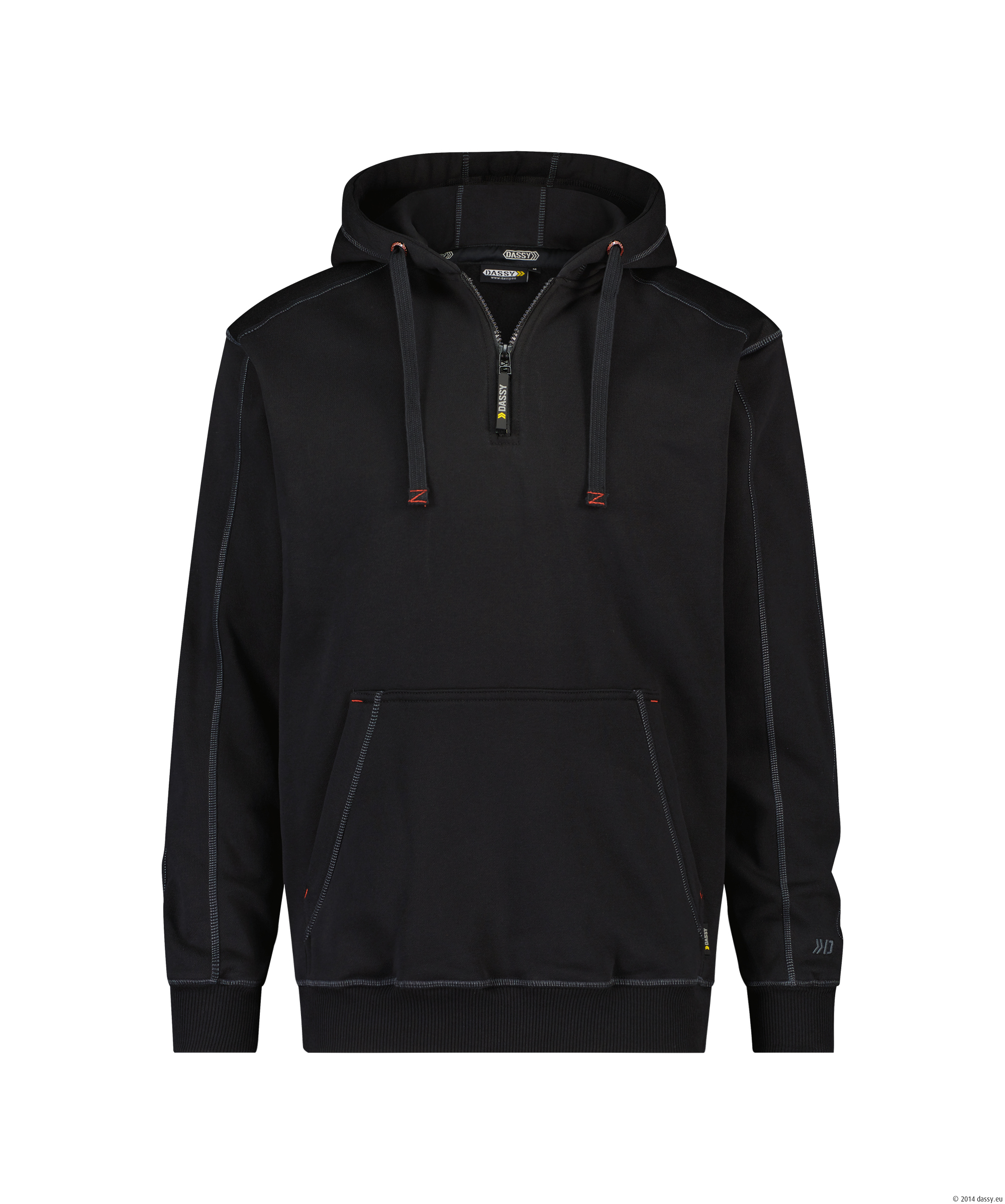 Dassy Indy Kapuzen-Sweatshirt - color_front-indy-d-fx-zwart-zwart