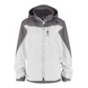 Dassy Jakarta Zweifarbige Damen Softshelljacke - color_front-jakartaw-wit-cementgrijs