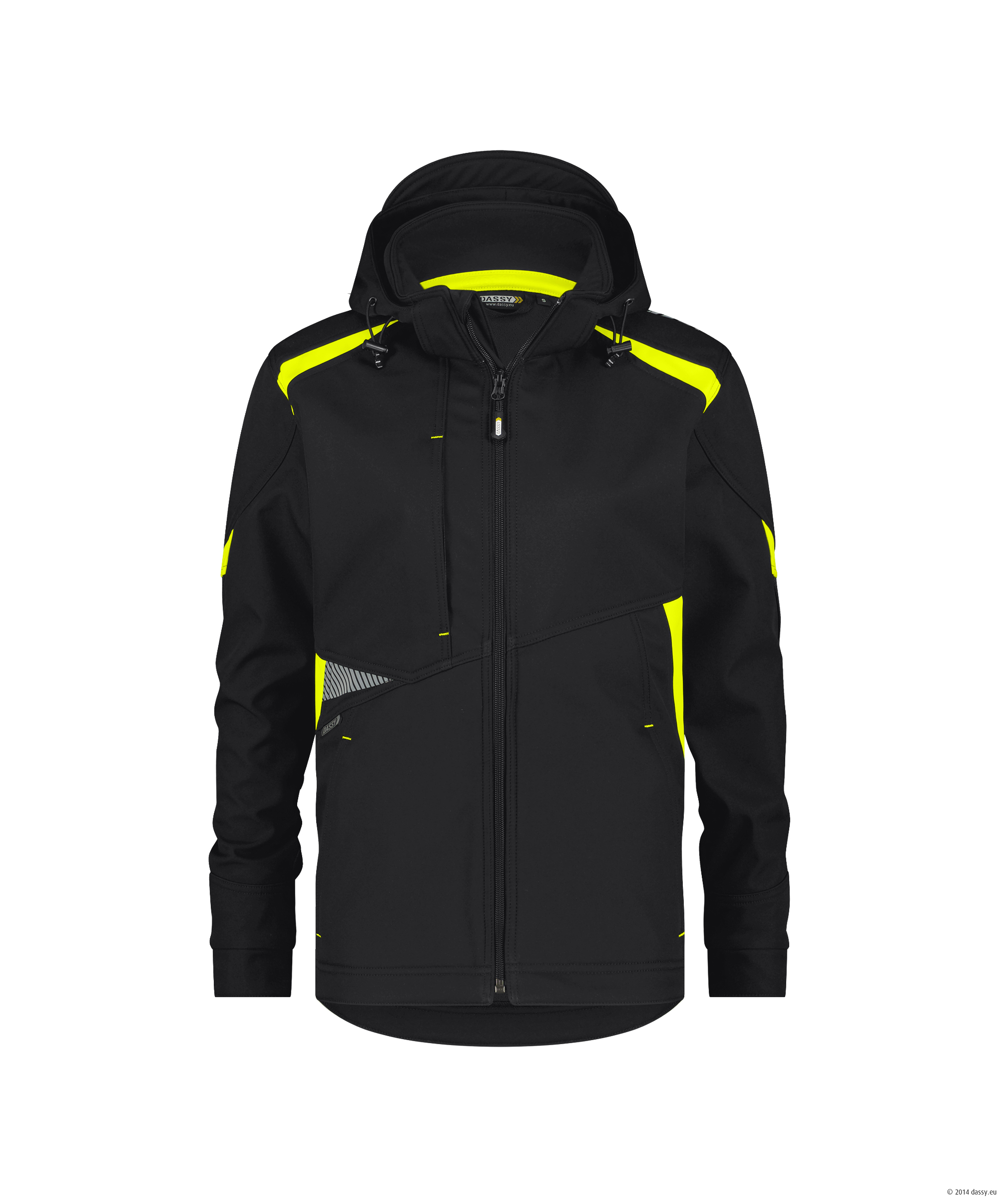Dassy Kalama Damen Softshelljacke - color_front-kalama-women-logix-zwart-fluo-geel