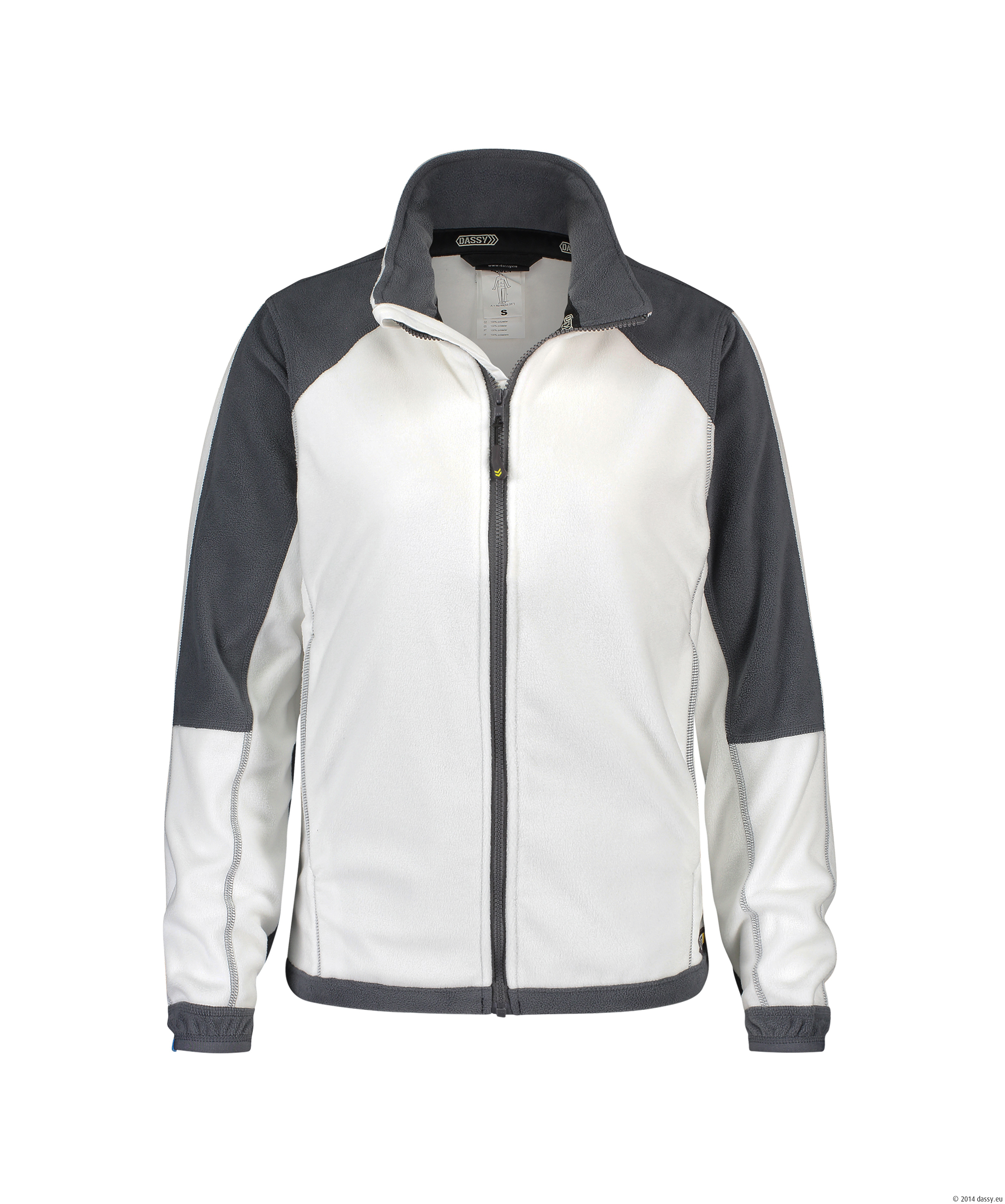 Dassy Kazan Damen Fleecejacke - color_front-kazanw-wit-cementgrijs