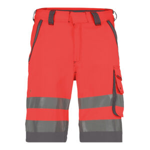 Dassy Lucca Warnschutz-Shorts Stmm - color_front-lucca-fluorood-cementgrijs