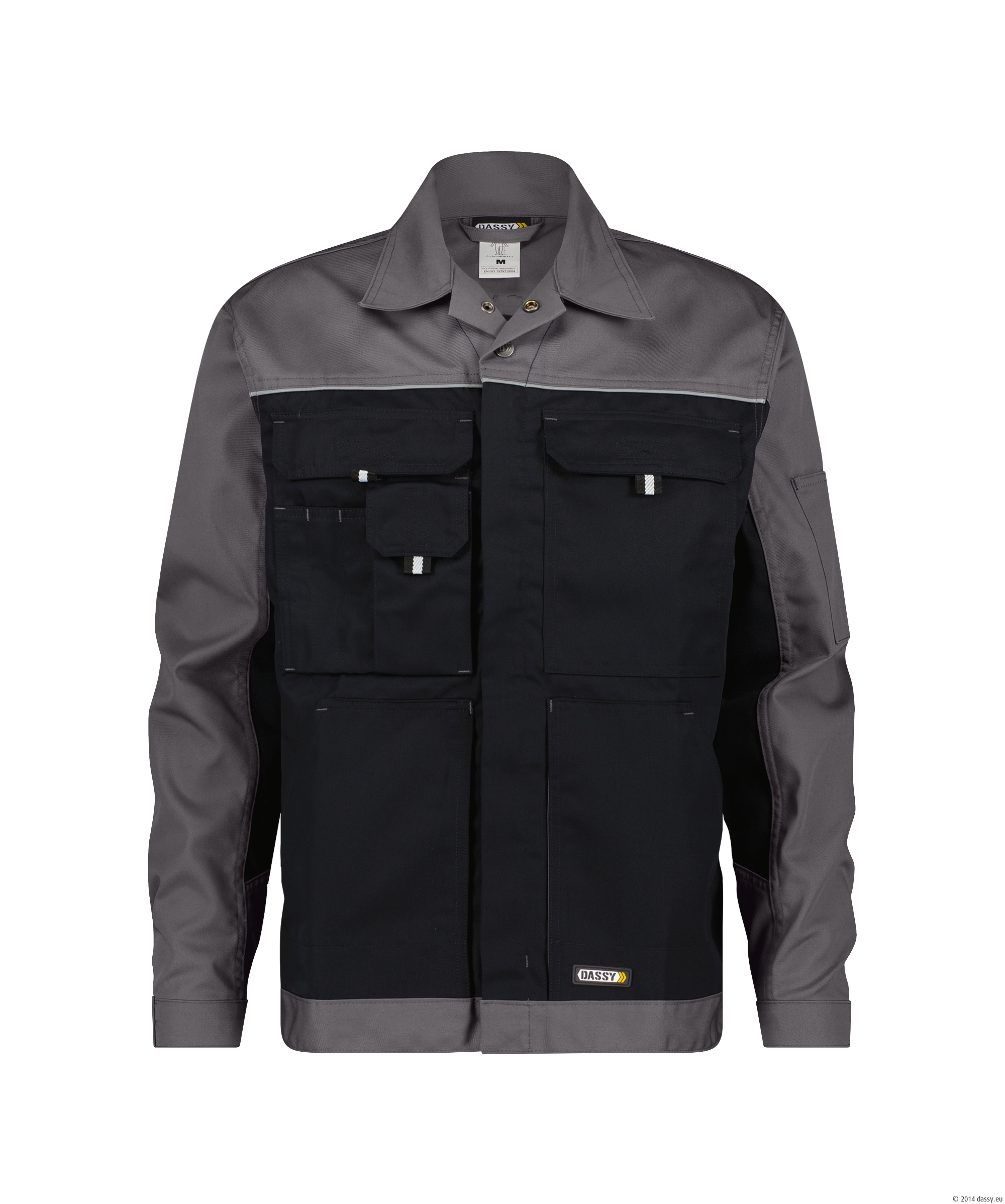 Dassy Lugano Arbetsjacke - color_front-lugano-zwart-cementgrijs