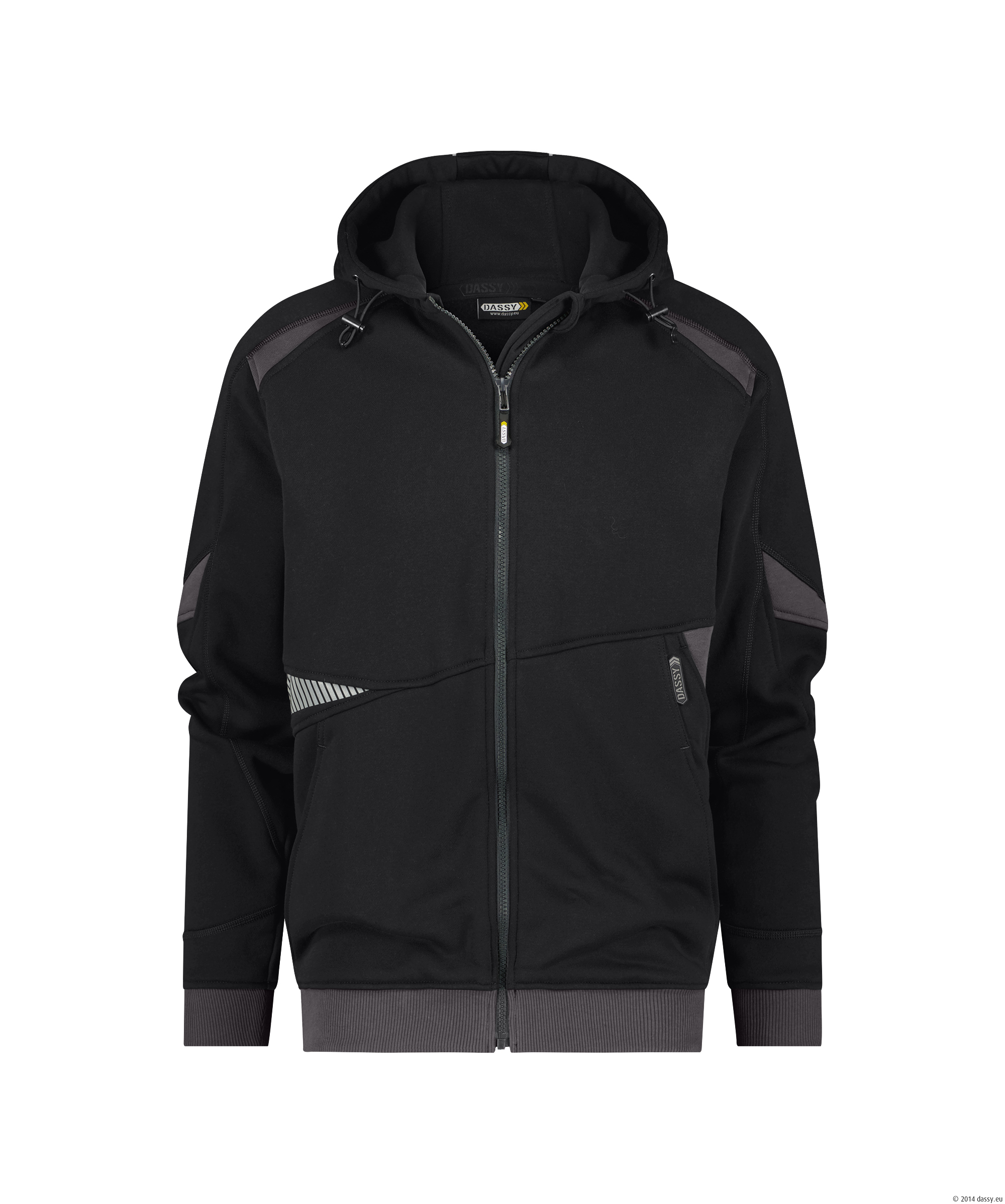 Dassy Lunax Kapuzensweatshirt - color_front-lunax-zwart-antracietgrijs