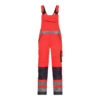 Dassy Malmedy Warnschutz-Latzhose Stmm - color_front-malmedy-fluorood-cementgrijs