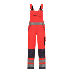 Dassy Malmedy Warnschutz-Latzhose Stmm - color_front-malmedy-fluorood-cementgrijs