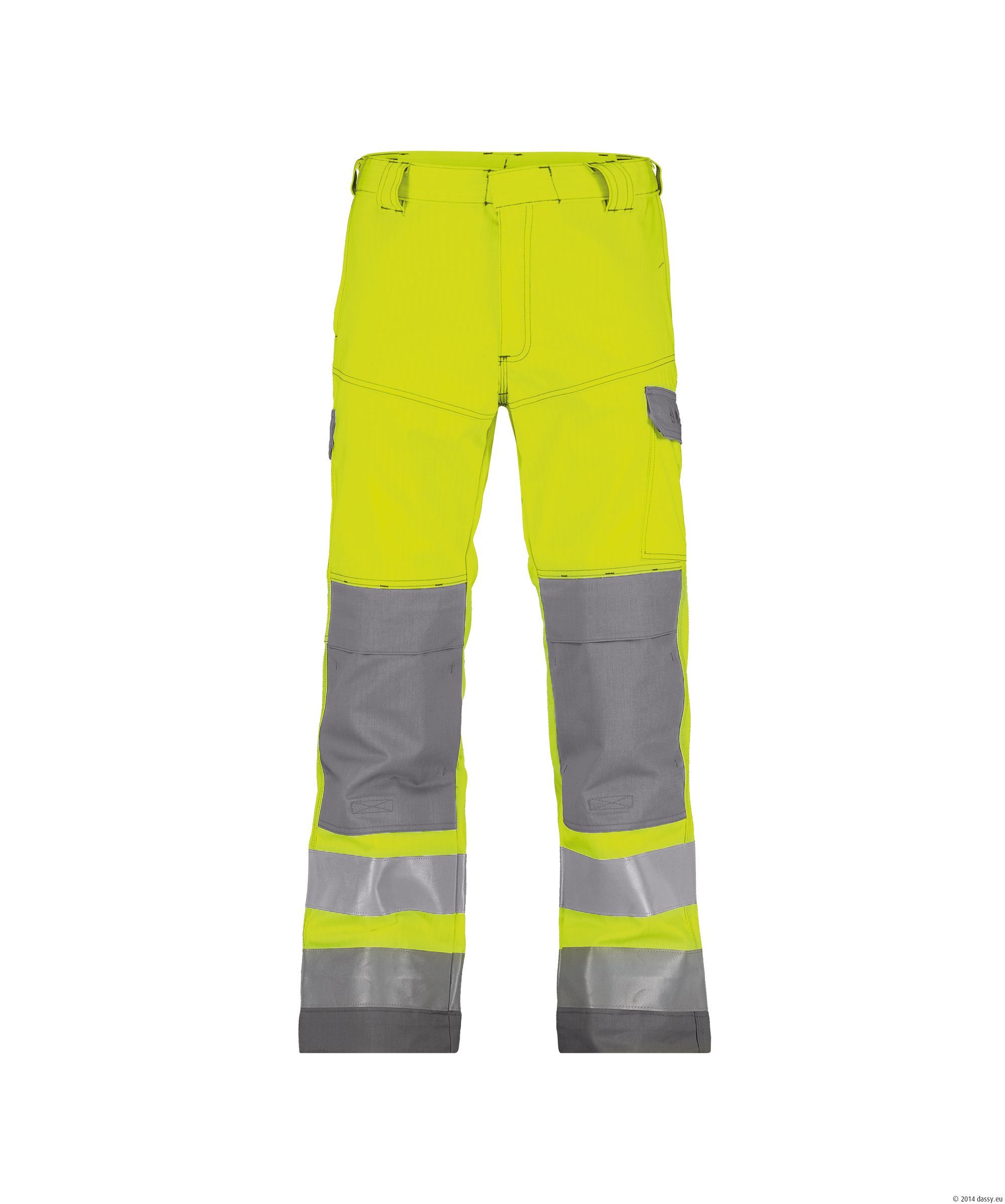 Dassy Manchester Multinorm Warnschutzhose - color_front-manchester-fluogeel-grafietgrijs