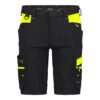 Dassy Manilla Damen Stretch-Arbeitsshorts - color_front-manilla-women-logix-zwart-fluo-geel