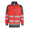 Dassy Orlando Warnschutz-Arbeitsjacke - color_front-orlando-fluorood-cementgrijs