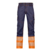 Dassy Princeton Stretch-Warnschutzhose - 6861-dunkelblau-neonorange - Back