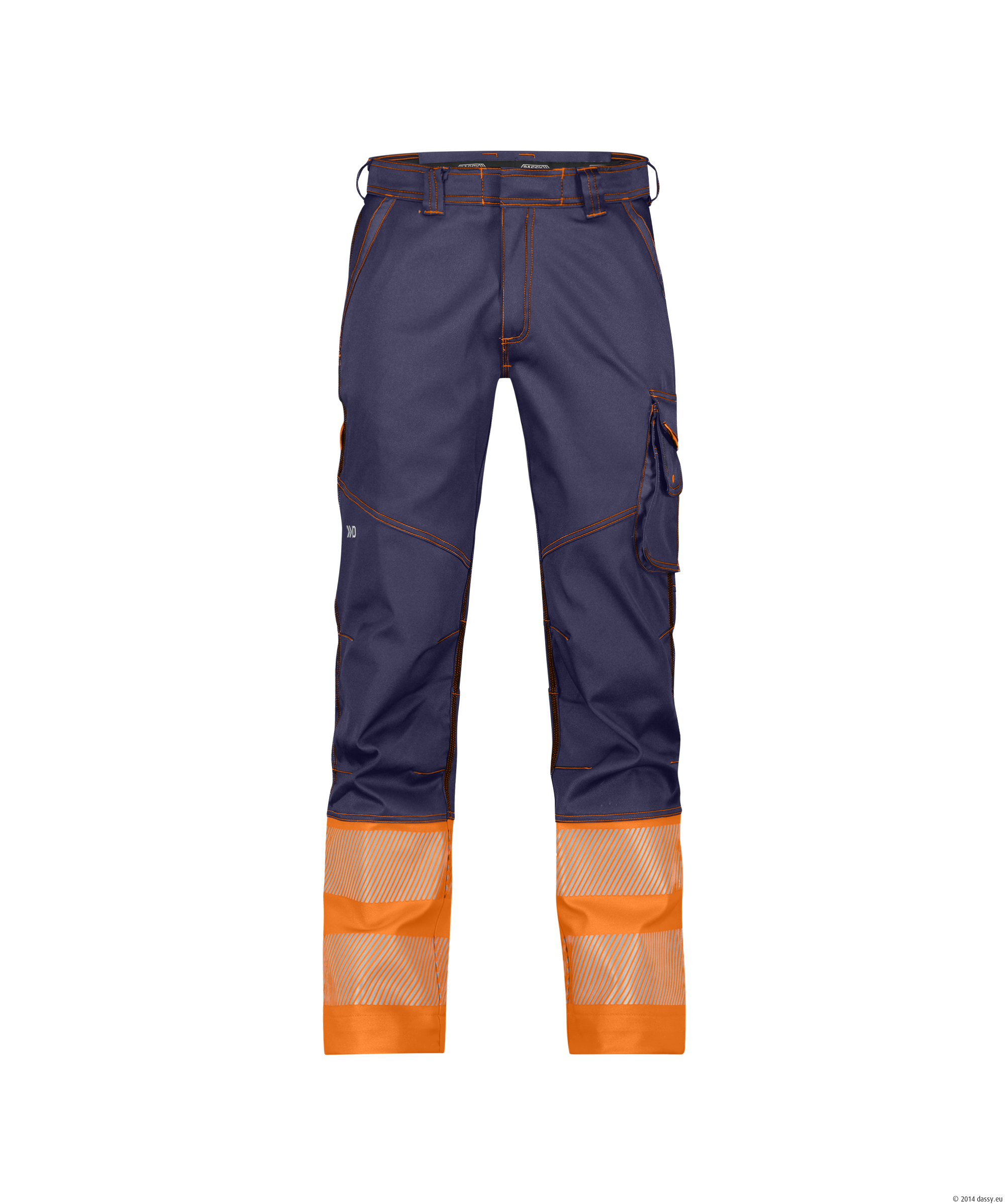 Dassy Princeton Stretch-Warnschutzhose - 6861-dunkelblau-neonorange - Back