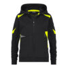 Dassy Santos Damen Kapuzensweatshirt - color_front-santos-women-logix-zwart-fluo-geel