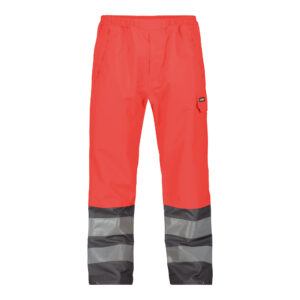 Dassy Sola Warnschutz Regenhose - color_front-sola-fluorood-cementgrijs