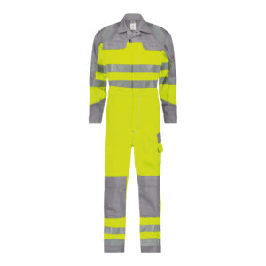 Dassy Spencer Multinorm Warnschutz-Overall - color_front-spencer-fluogeel-grafietgrijs