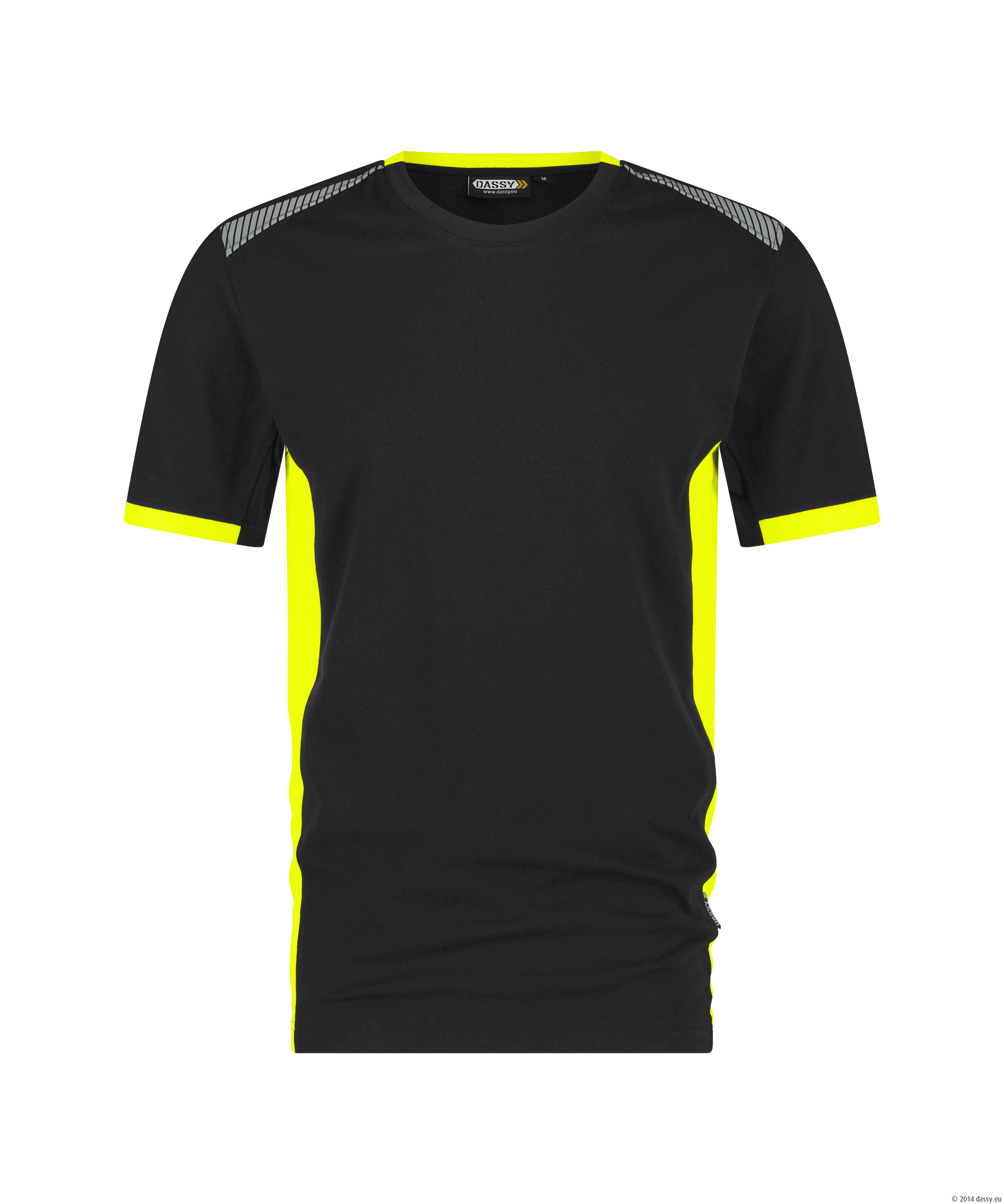 Dassy Tampico T-Shirt - color_front-tampico-logix-zwart-fluo-geel