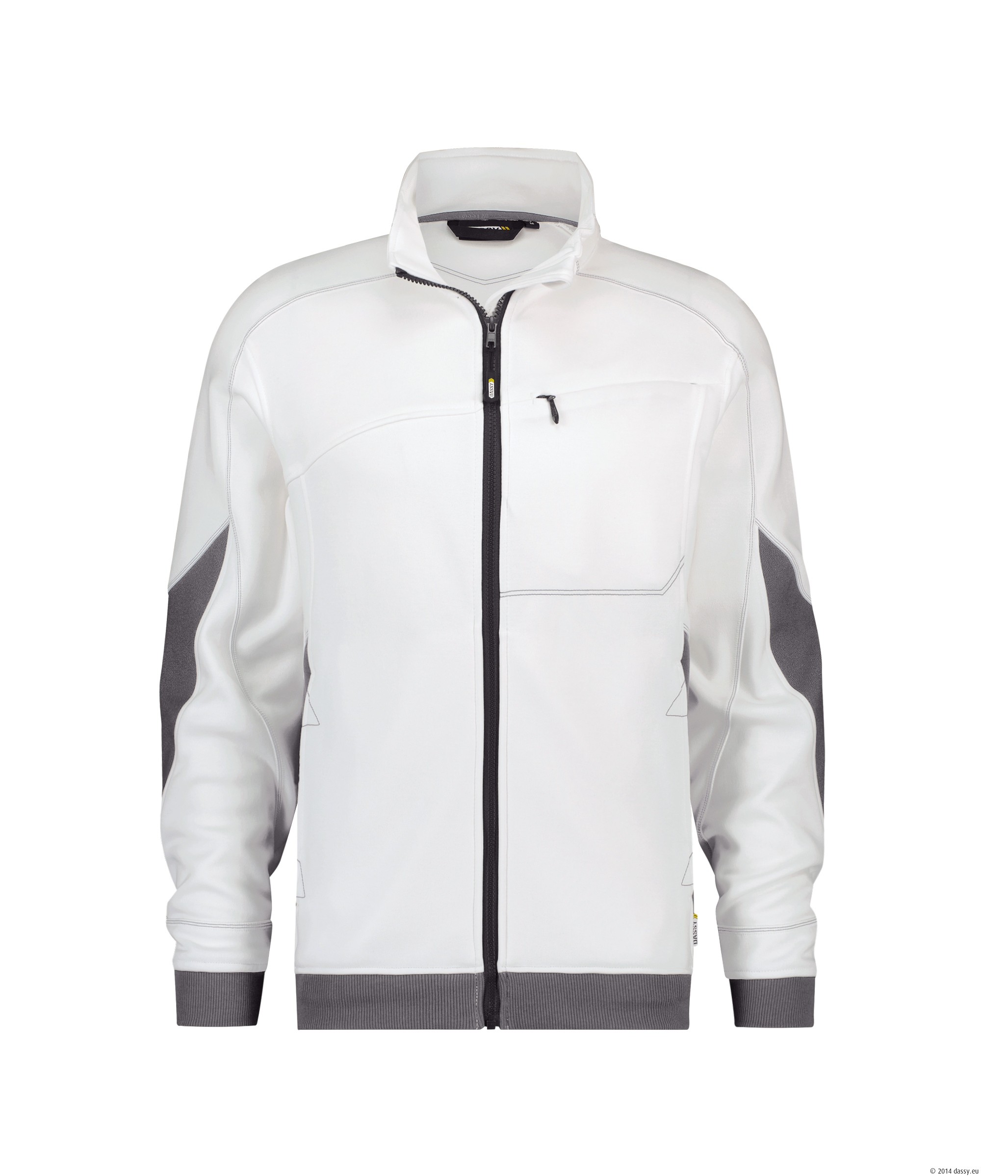 DASSY® Velox SWEATSHIRT - color_front-velox-wit-antraciet-grijs