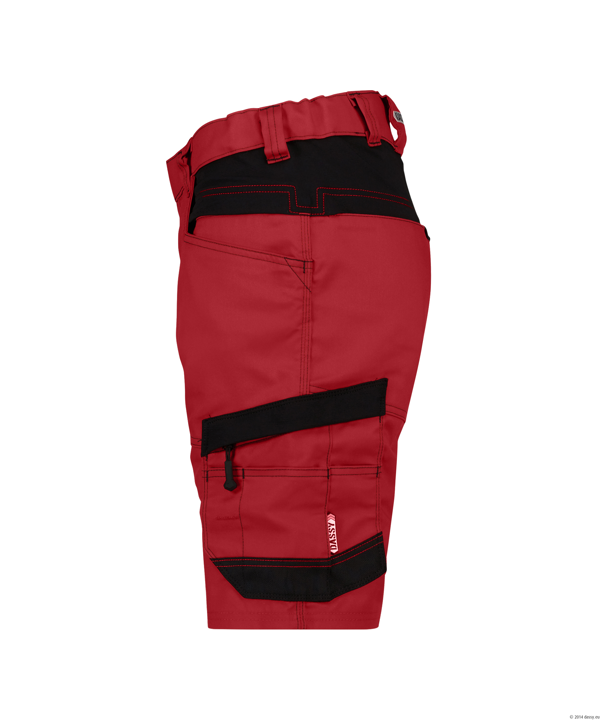 Dassy Axis Damen Stretch-Arbeitsshorts Stmm - color_side-axisw-rood-0683-zwart