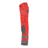 Dassy Chicago Warnschutzhose mit Kniepolstertaschen - 6643-neonrot-zementgrau - Back