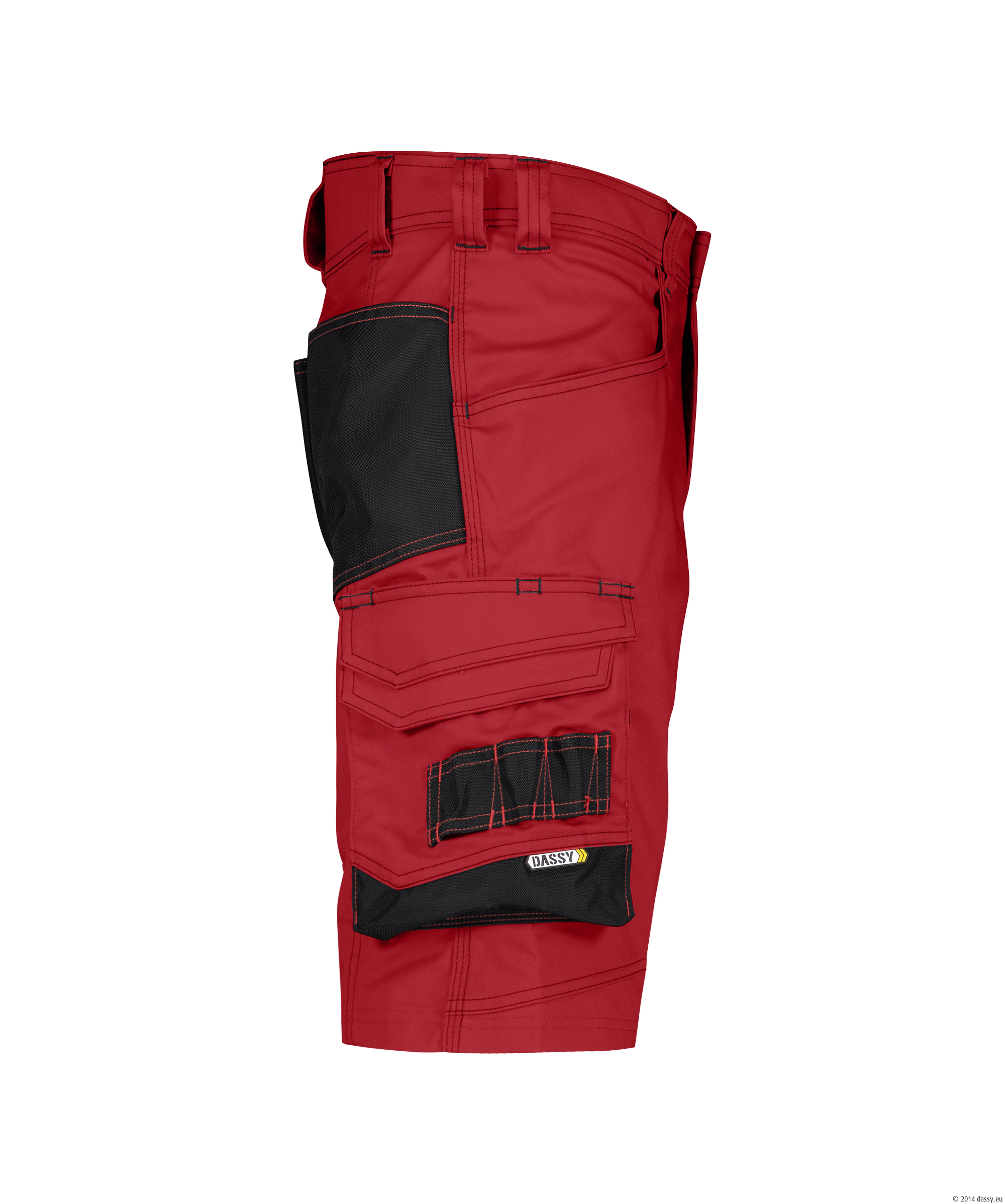 Dassy Cosmic Arbeitsshorts - color_side-cosmic-rood-0683-zwart