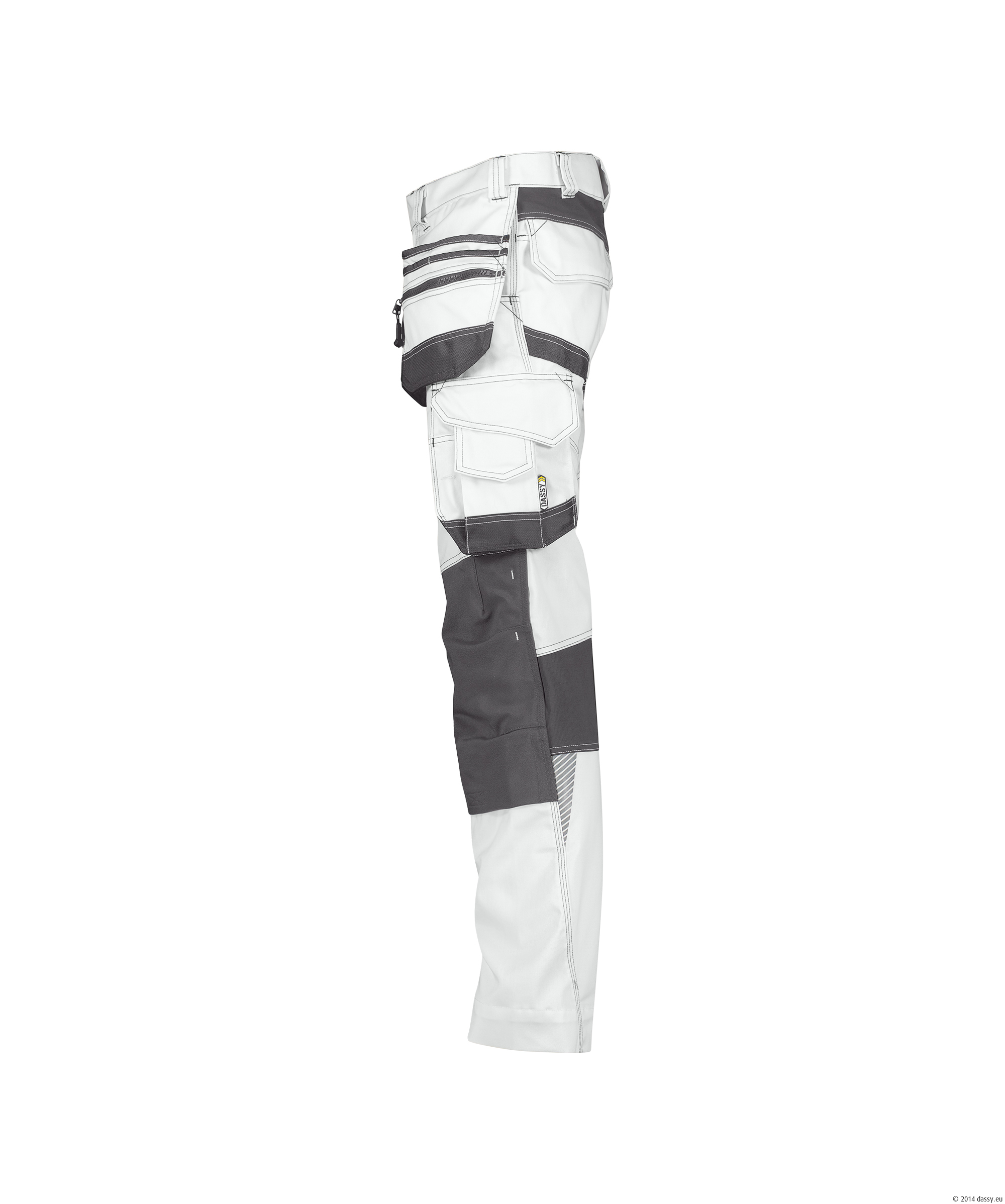 Dassy Flux Stretch-Malerhose - color_side-flux-painters-wit-antraciet-grijs