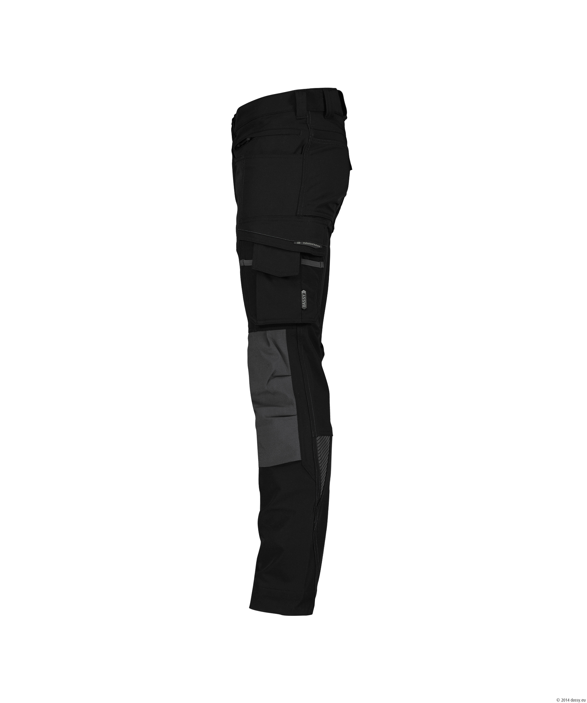 Dassy Impax Stretch-Arbeitshose - color_side-impax-zwart-antracietgrijs