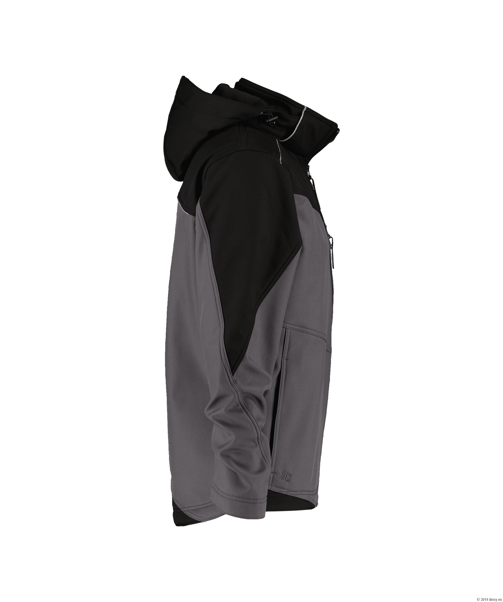 Dassy Jakarta Zweifarbige Softshelljacke - color_side-jakarta-cementgrijs-zwart