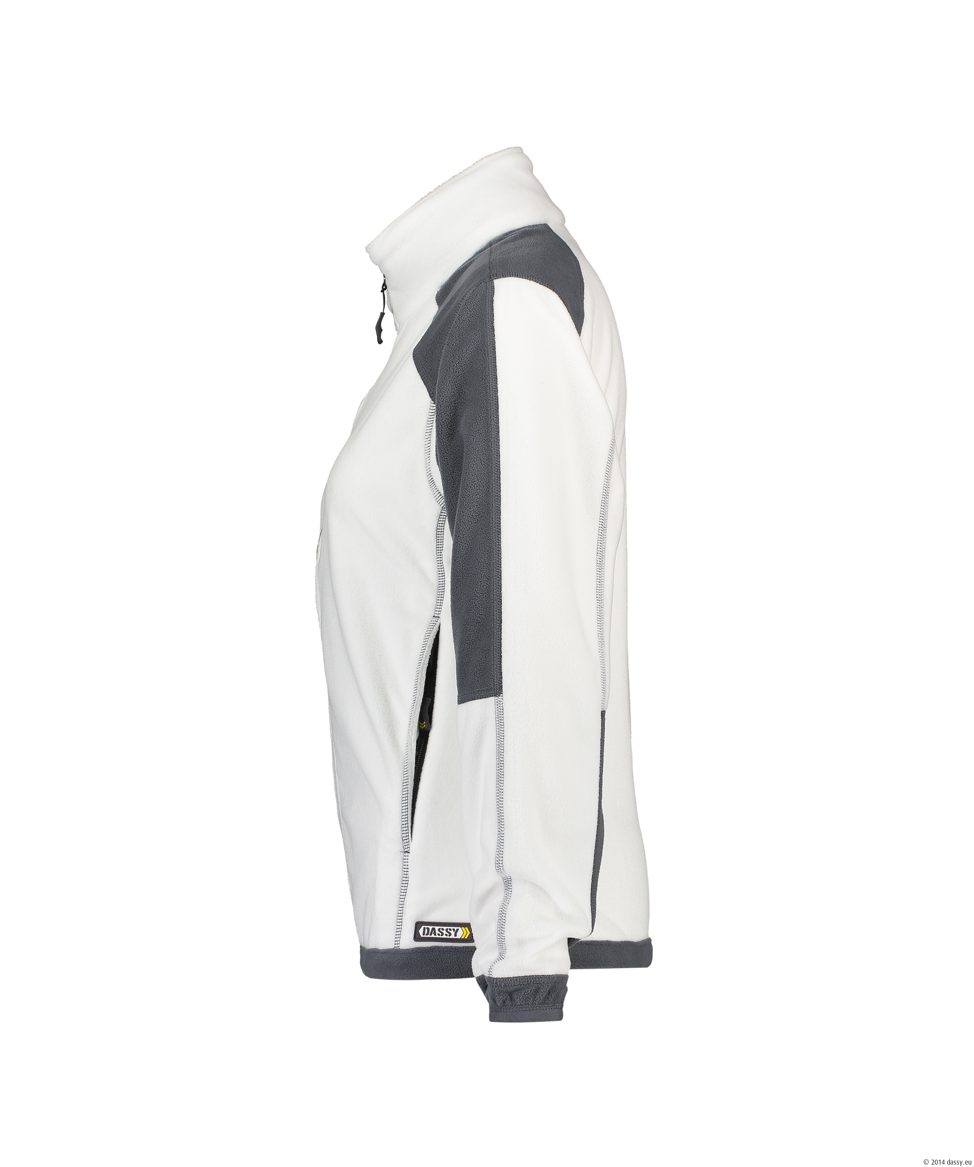 Dassy Kazan Damen Fleecejacke - color_side-kazanw-wit-cementgrijs