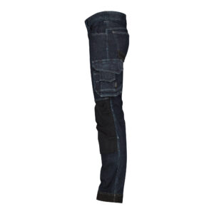 Dassy Kyoto Slim-Fit Stretch-Arbeitsjeans - color_side-kyoto-jeansblauw-zwart