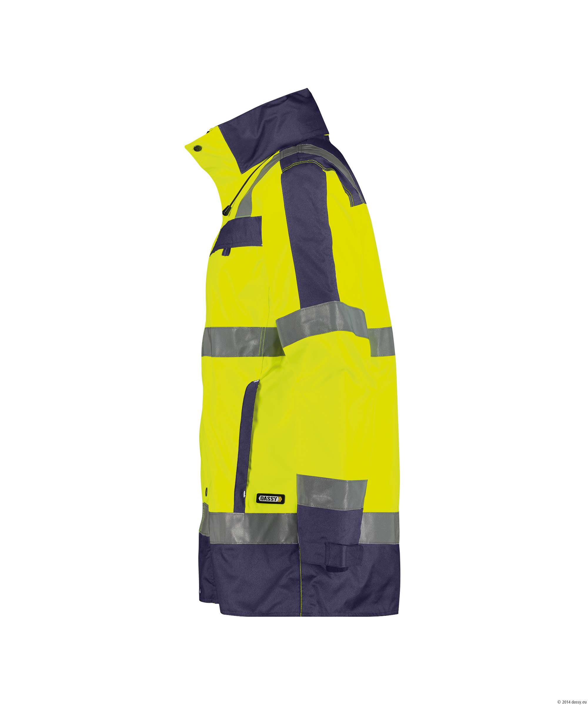 Dassy Limasol Warnschutz Parka - color_side-limasol-fluogeel-marine